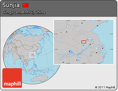 Gray Location Map of Sunjia