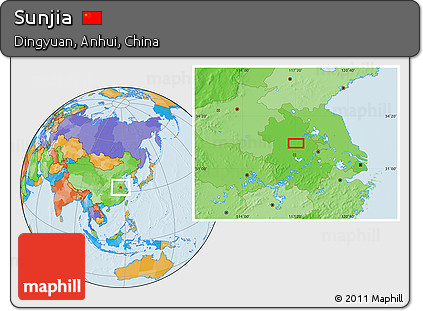 Political Location Map of Sunjia