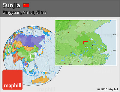 Political Location Map of Sunjia