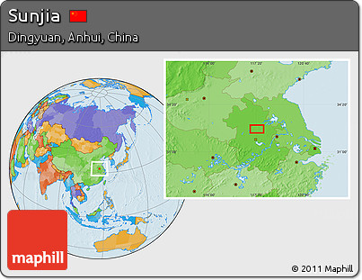 Political Location Map of Sunjia