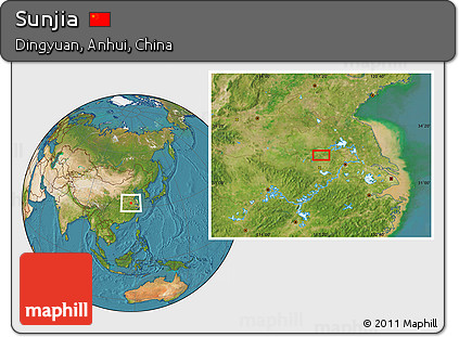 Satellite Location Map of Sunjia