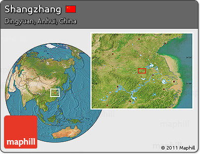 Satellite Location Map of Shangzhang