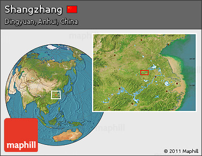 Satellite Location Map of Shangzhang