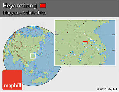 Savanna Style Location Map of Heyanzhang
