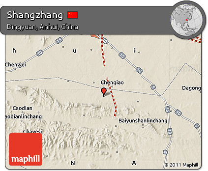 Shaded Relief Map of Shangzhang