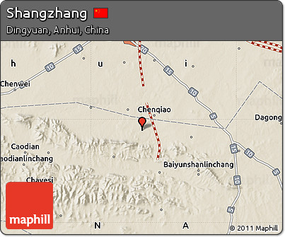 Shaded Relief Map of Shangzhang