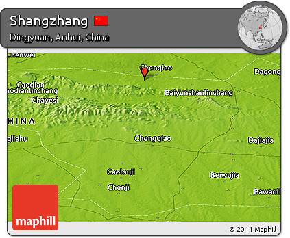 Physical Panoramic Map of Shangzhang