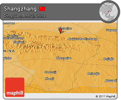 Political Panoramic Map of Shangzhang