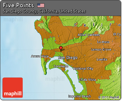 Physical Map of Five Points