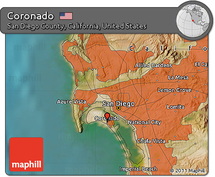Satellite Map of Coronado