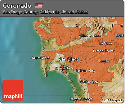Satellite Map of Coronado