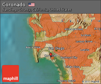 Satellite Map of Coronado
