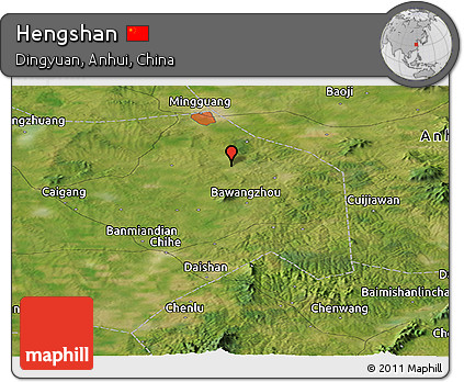 Satellite Panoramic Map of Hengshan