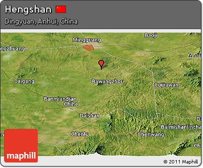 Satellite Panoramic Map of Hengshan