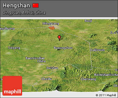 Satellite Panoramic Map of Hengshan