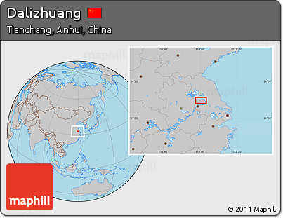 Gray Location Map of Dalizhuang