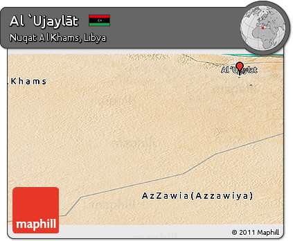 Satellite Panoramic Map of Al `Ujaylāt