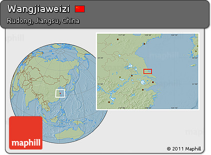 Savanna Style Location Map of Wangjiaweizi, hill shading