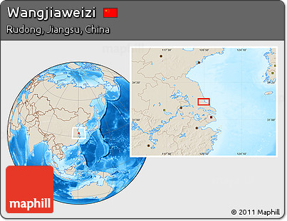 Shaded Relief Location Map of Wangjiaweizi