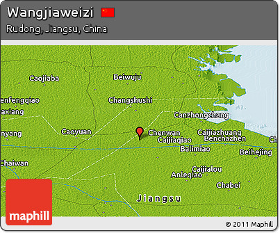 Physical Panoramic Map of Wangjiaweizi