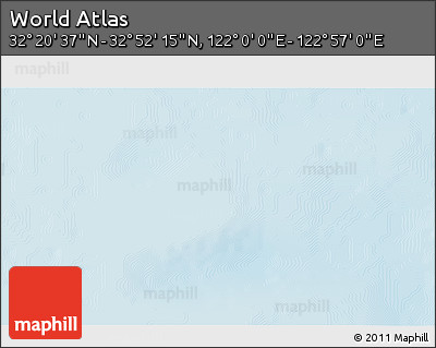Physical 3D Map of the Area around 32° 36' 26" N, 122° 28' 29" E