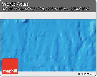 Physical 3D Map of the Area around 32° 36' 26" N, 123° 10' 30" W