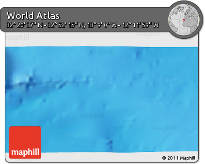 Physical 3D Map of the Area around 32° 36' 26" N, 12° 40' 30" W