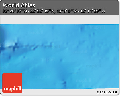 Physical 3D Map of the Area around 32° 36' 26" N, 12° 40' 30" W