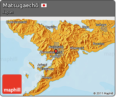 Political 3D Map of Matsugaechō