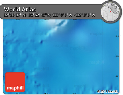 Physical Map of the Area around 32° 36' 26" N, 132° 31' 30" W