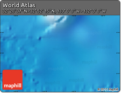 Physical Map of the Area around 32° 36' 26" N, 132° 31' 30" W