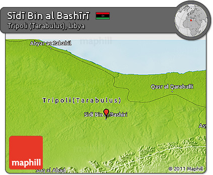 Physical 3D Map of Sīdī Bin Al Bashīrī