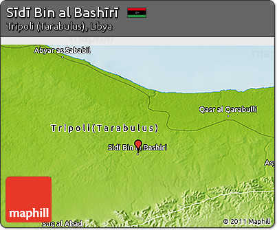 Physical 3D Map of Sīdī Bin Al Bashīrī