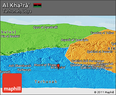 Political Panoramic Map of Al Khaḑrā'
