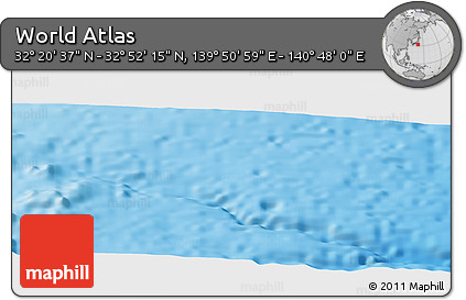 Physical Panoramic Map of the Area around 32° 36' 26" N, 140° 19' 29" E