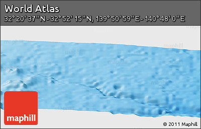 Physical Panoramic Map of the Area around 32° 36' 26" N, 140° 19' 29" E