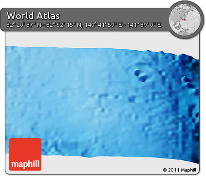 Physical 3D Map of the Area around 32° 36' 26" N, 141° 10' 30" E