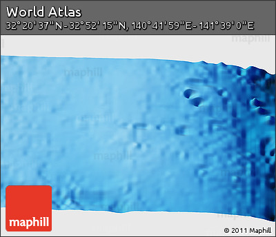 Physical 3D Map of the Area around 32° 36' 26" N, 141° 10' 30" E
