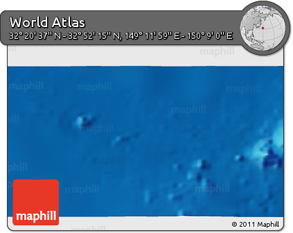 Physical 3D Map of the Area around 32° 36' 26" N, 149° 40' 30" E