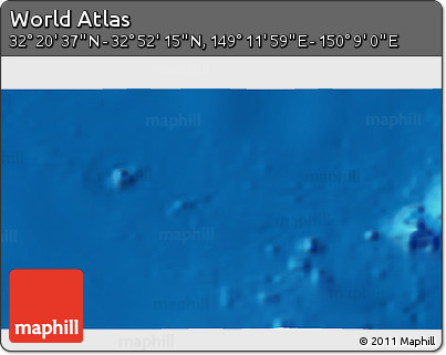 Physical 3D Map of the Area around 32° 36' 26" N, 149° 40' 30" E