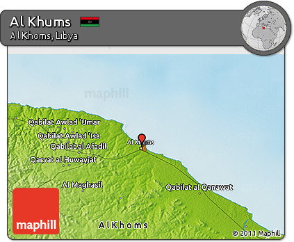 Physical 3D Map of Al Khums