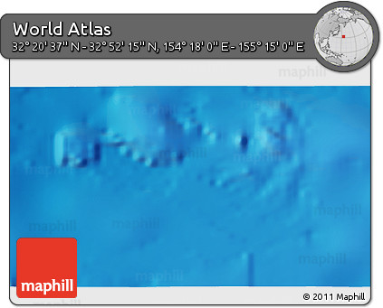 Physical 3D Map of the Area around 32° 36' 26" N, 154° 46' 30" E
