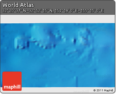 Physical 3D Map of the Area around 32° 36' 26" N, 154° 46' 30" E