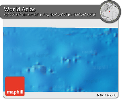 Physical 3D Map of the Area around 32° 36' 26" N, 159° 52' 30" E