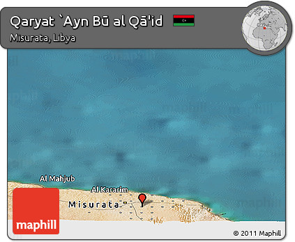 Satellite Panoramic Map of Qaryat `Ayn Bū Al Qā'id