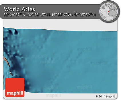 Satellite 3D Map of the Area around 32° 36' 26" N, 16° 4' 29" W