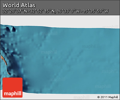 Satellite 3D Map of the Area around 32° 36' 26" N, 16° 4' 29" W