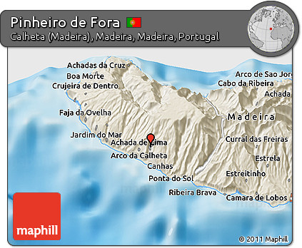 Shaded Relief 3D Map of Pinheiro De Fora