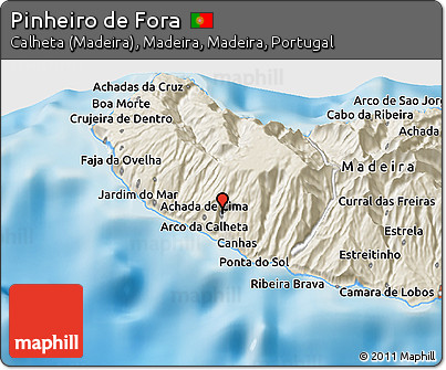 Shaded Relief 3D Map of Pinheiro De Fora