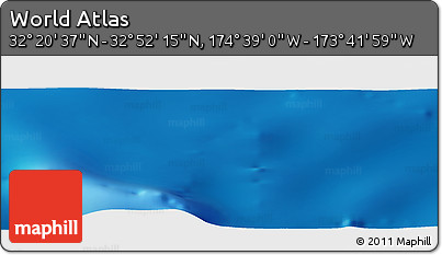 Physical Panoramic Map of the Area around 32° 36' 26" N, 174° 10' 30" W